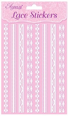Eleganza Lace Stickers Pattern Selection D White No.01 - Craft